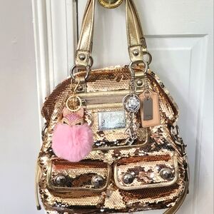 COACH POPPY GOLD SEQUIN SPOTLIGHT TOTE Pristine Rare Y2K Lim Ed Med Bag Vintage